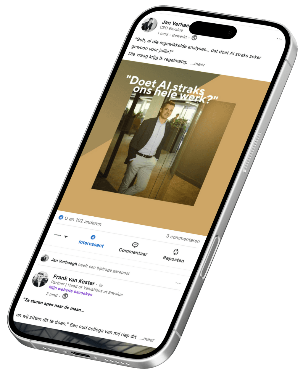 Thought leadership mobiel LinkedIn bericht
